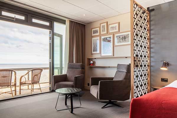 Hotelkamer aan het Noordzeestrand in Nederland